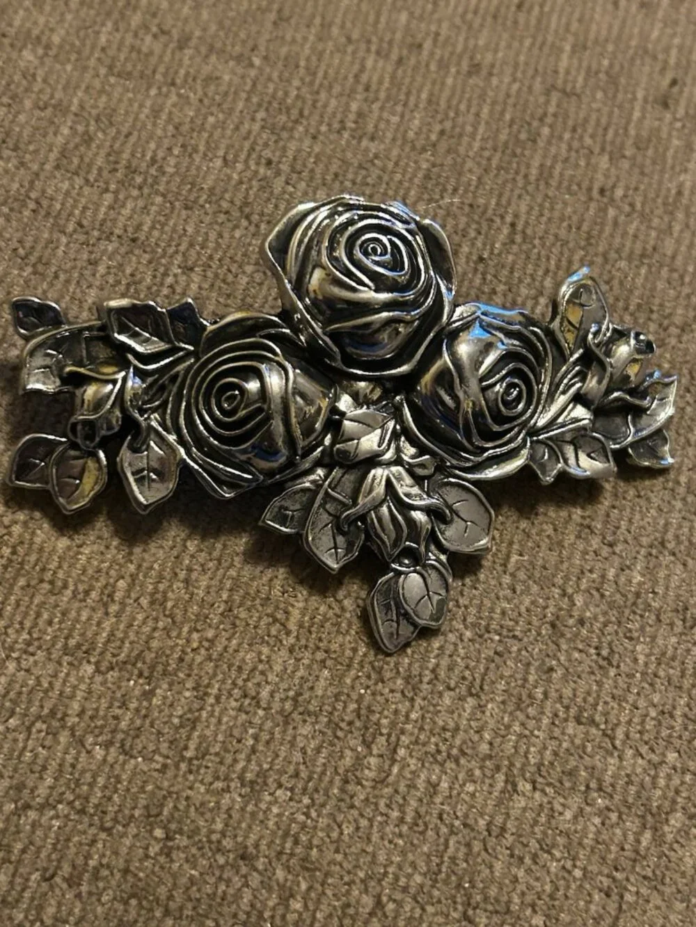 Silver Gray Roses Silver Color Hair Clip Pin New Girls Event Style